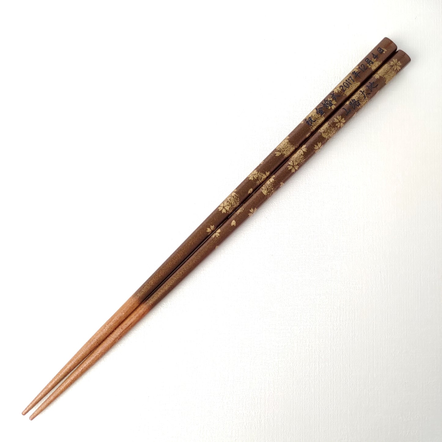 Tiny flowers Japanese chopsticks with golden blur design brown red - SINGLE PAIR