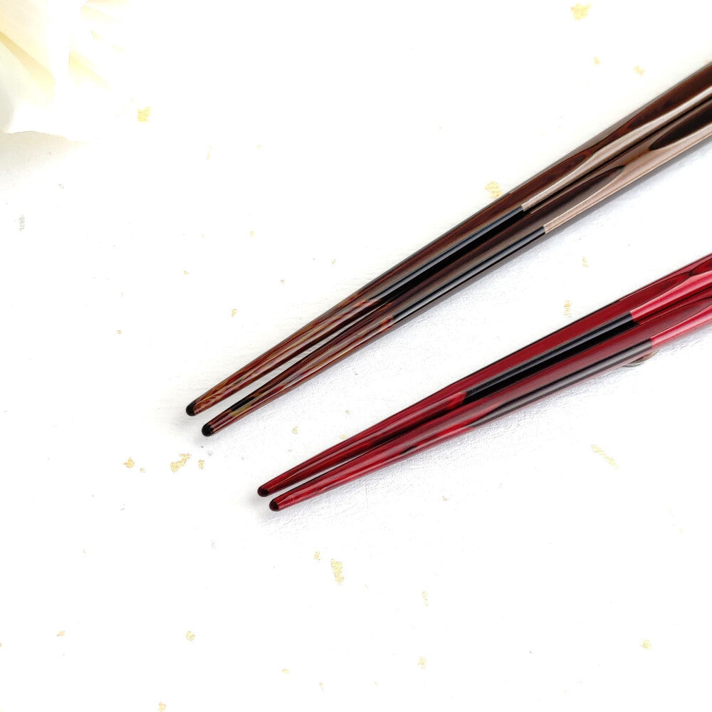 Wakasa-nori's Japanese chopsticks of youthfulness brown red - SINGLE PAIR