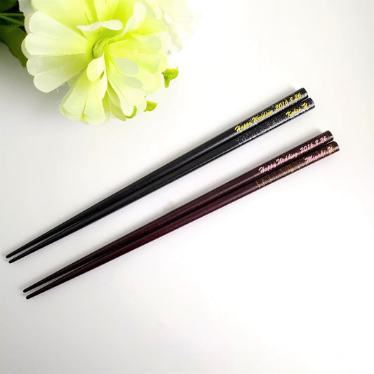 Snow falls Japanese chopsticks black red - SINGLE PAIR