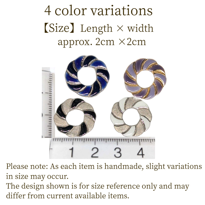 Arita Ware Round Ceramic Earrings | White & Silver | Handmade in Japan