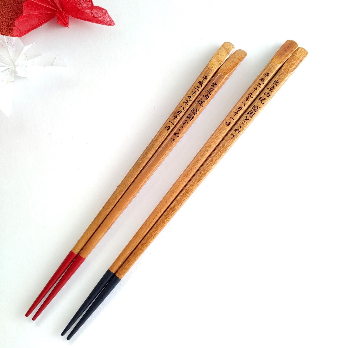 Wood and mountains solid Japanese chopsticks natural - DOUBLE PAIR
