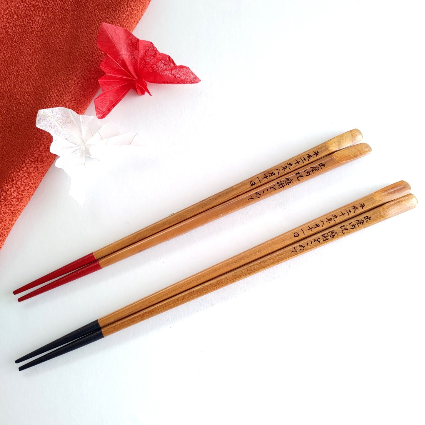 Wood and mountains solid Japanese chopsticks natural - DOUBLE PAIR