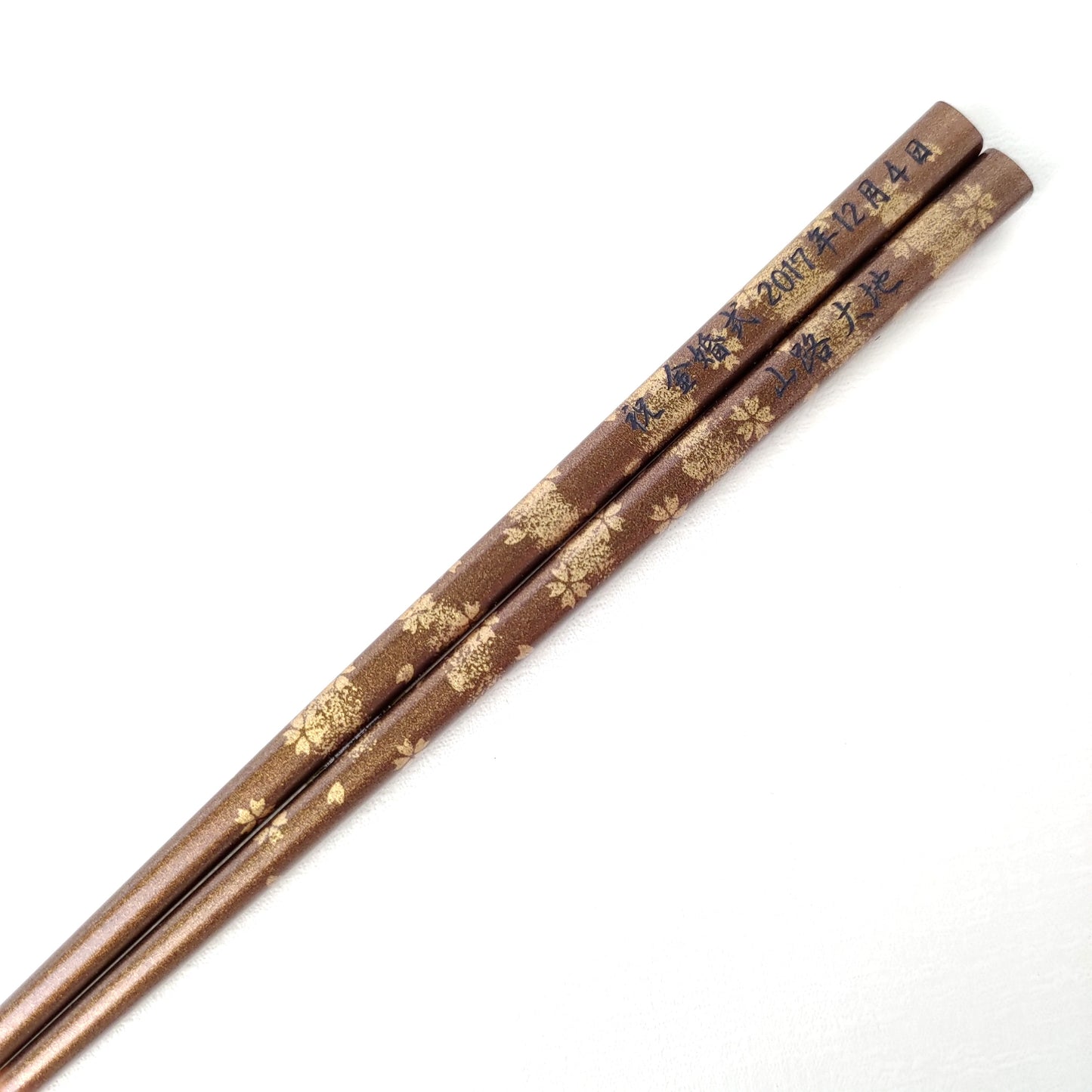 Tiny flowers Japanese chopsticks with golden blur design brown red - DOUBLE PAIR